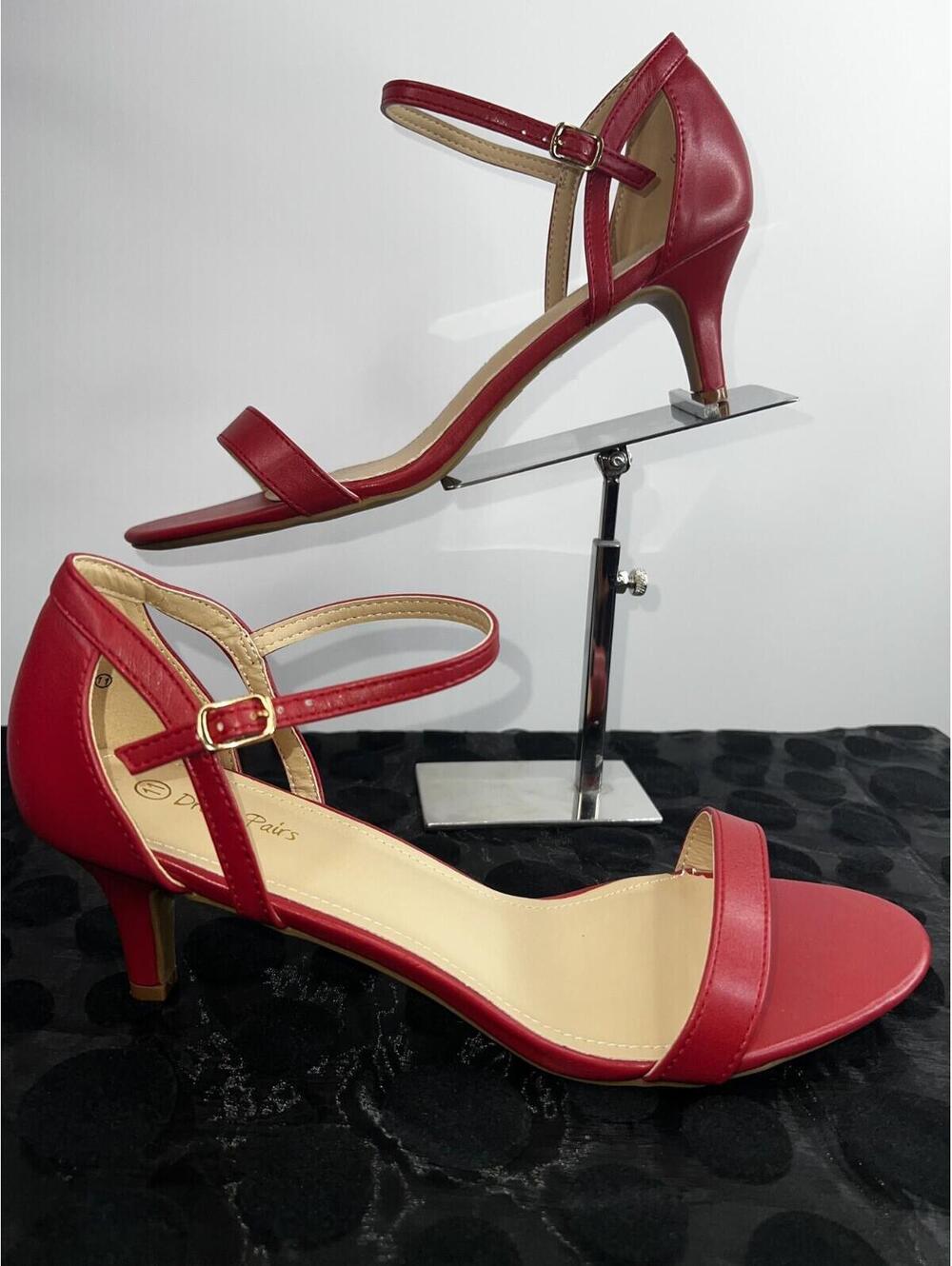Dream Pairs Womens Size 11 Maroon Red Ankle Strap Heels Open Toe Sandals